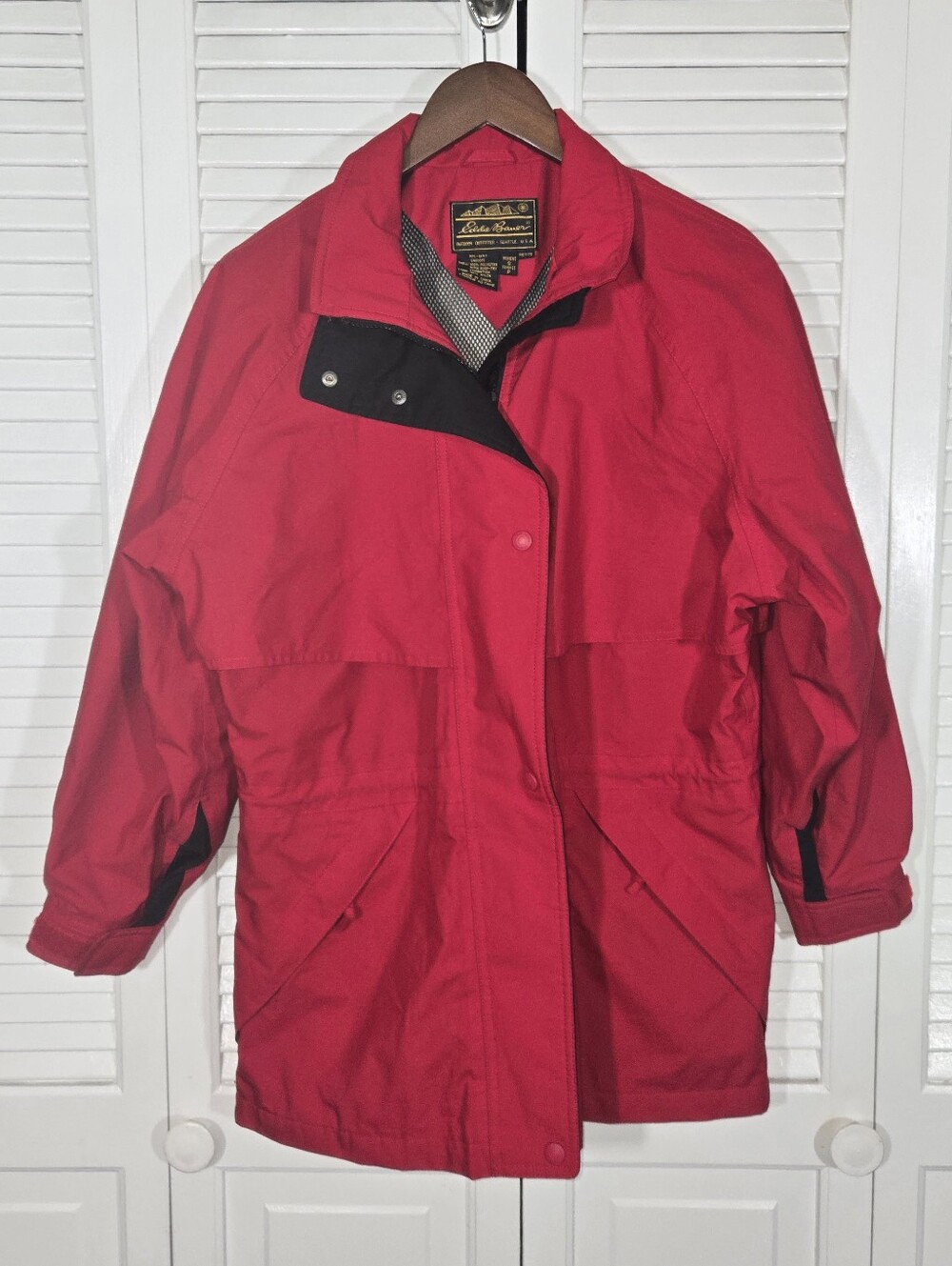 Eddie Bauer Vintage Red Waterproof Mountain Parka 80s 90s Jacket Sz S